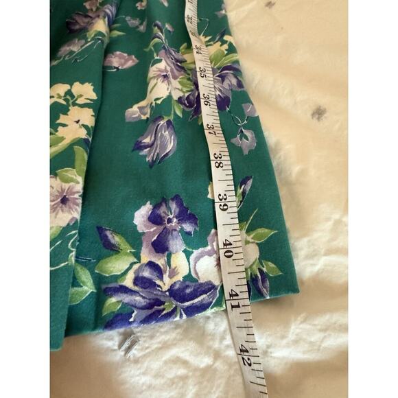 Vtg Laura Ashley Tea Dress Green Floral Cottagecore Exposed Shoulder Size 6 (4) - Picture 9 of 12